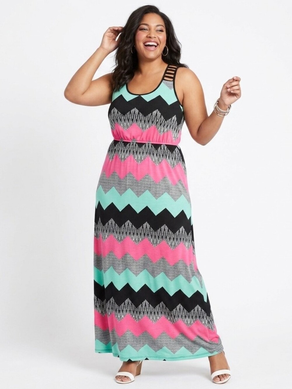 Trixxi Chevron Maxi Dress
